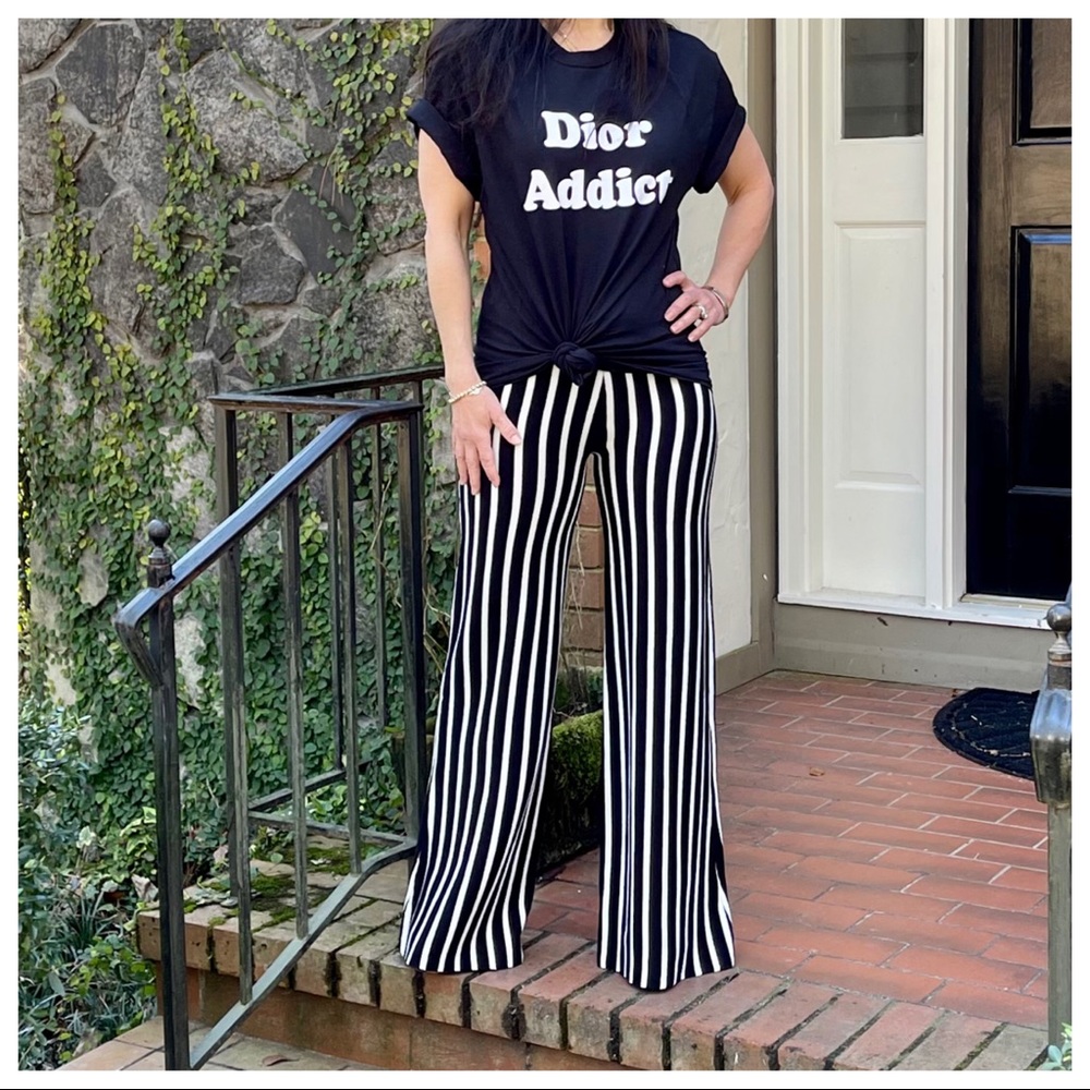 Fabulous viscose blend wide leg striped pants - Picture 6 of 11